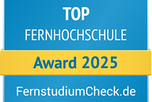 Auszeichnung Top Fernhochschule 2025 von FernstudiumCheck.de