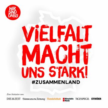 Logo Kampagne #Zusammenland - Vielfalt macht und stark!