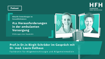 Cover zur Folge 11 des HFH-Podcasts zum Gesundheitswesen: Konfliktfelder in der ambulanten Versorgung