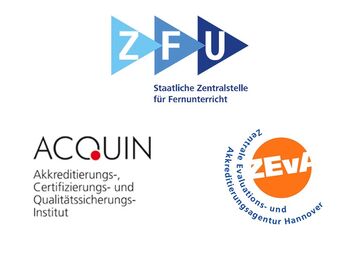 Logos von Acquin, ZEvA und ZFU