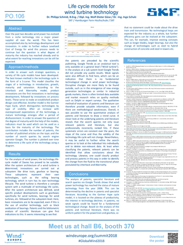 Poster "Life cycle models for wind turbine technology", Dr. Philipp Schmid