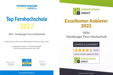 Urkunden FernstudiumCheck und Fernstudium-direkt zur Auszeichnung 2022
