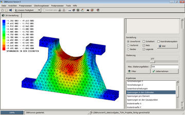 Darstellung von Spannungen im Virtuellen Finite-Elemente-Labor