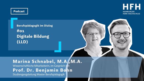 Podcast-Titelfolie Berufspädagogik im Dialog". Folge 01: Digitale Bildung (LLD) Podcast-Titelfolie Berufspädagogik im Dialog". Folge 01: Digitale Bildung (LLD)